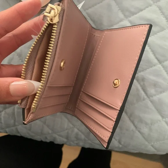 Aldo Pink Pebbled Wallet Compact Card Holder - Picture 2 of 6